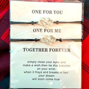 Infinity heart bracelet set